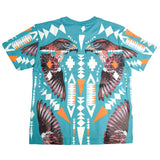 Marcelo Burlon County of Milan Kids T-Shirt Petrolio con Stampa per Bambini