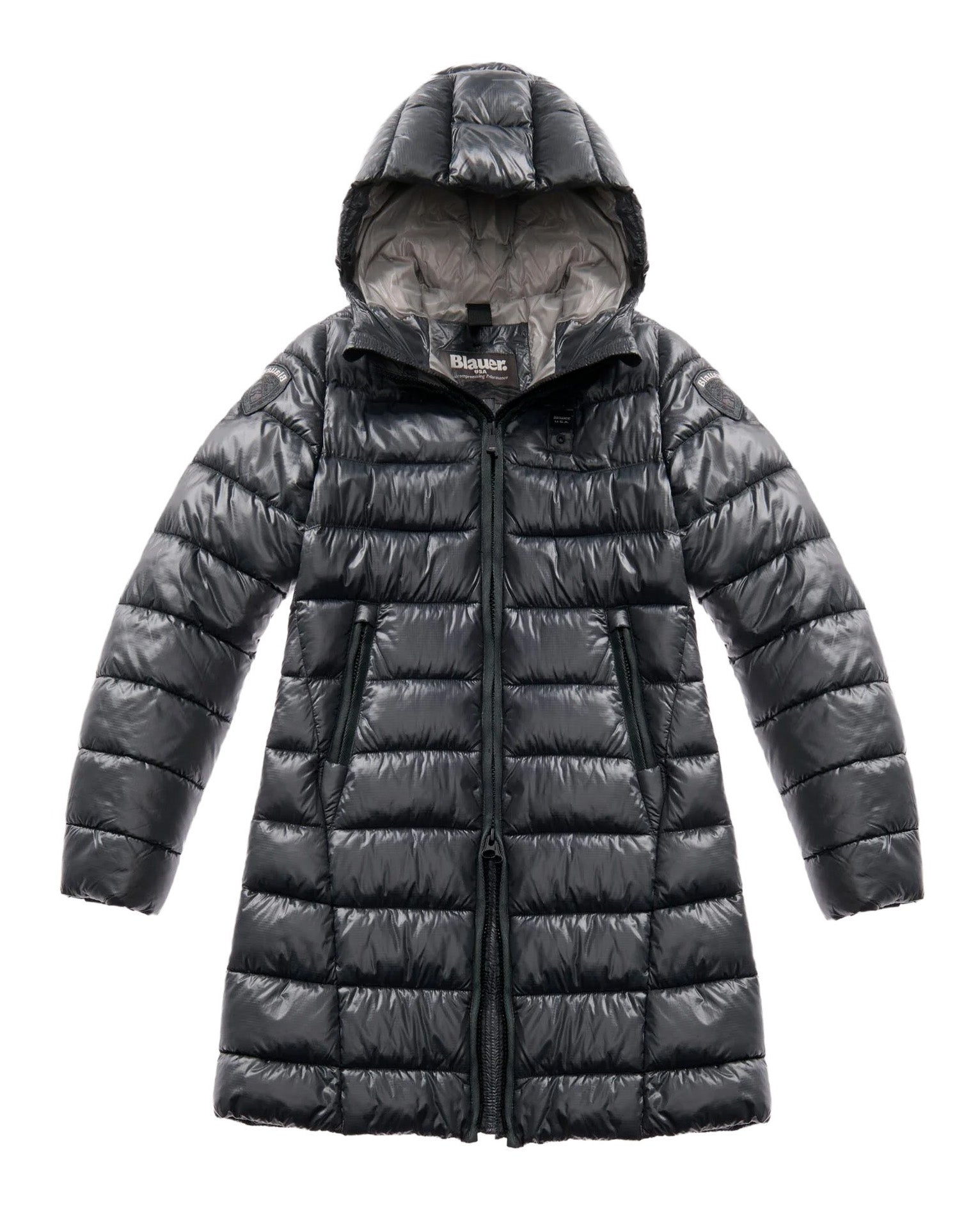 Blauer Kids Giubbino Lungo con Cappuccio Grigio Adelaide Junior per Bambine