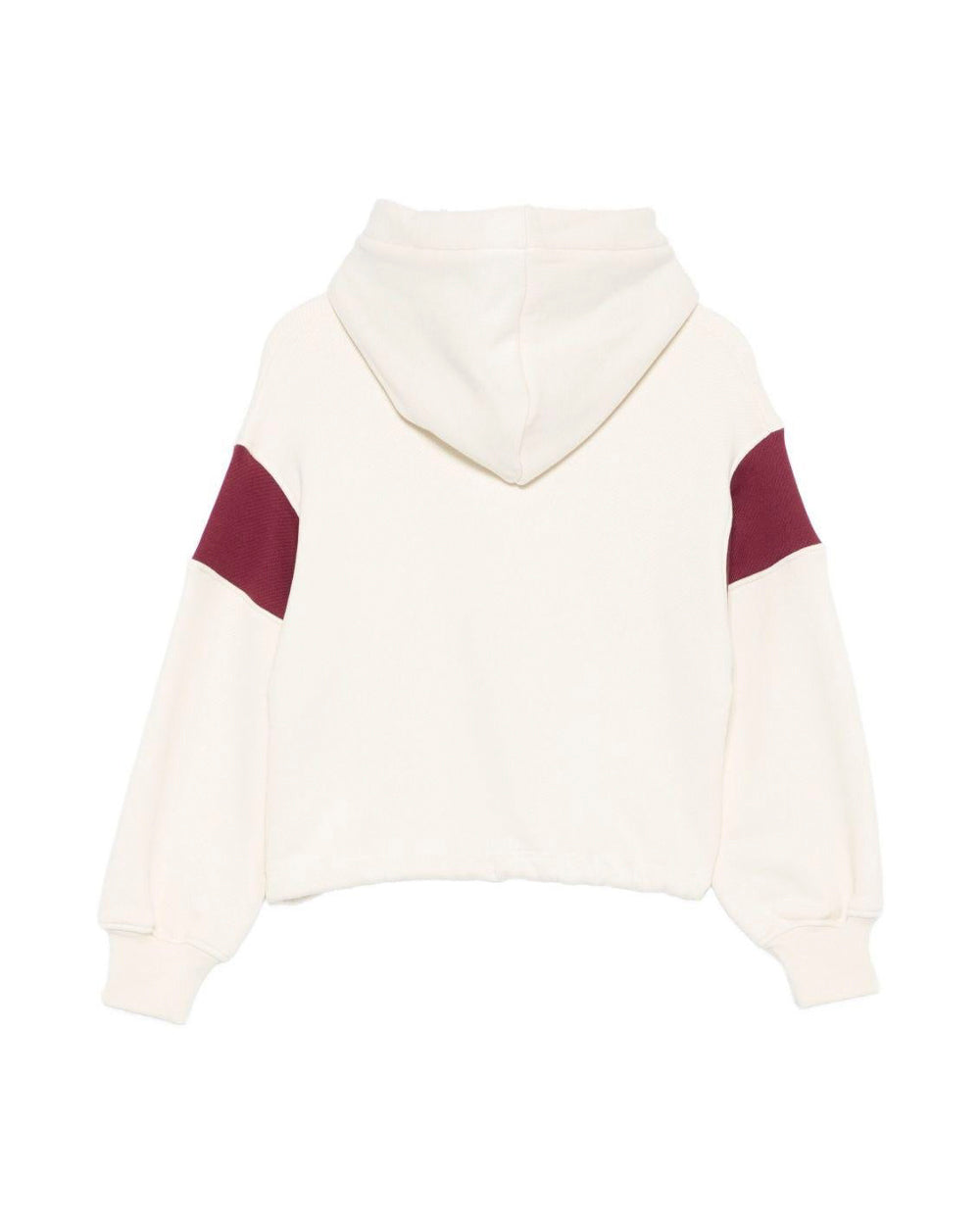 MSGM Kids Felpa con Cappuccio Crema Crop con Logo per Bambine