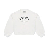 Iceberg Kids Felpa Girocollo Bianca con Logo per Bambini