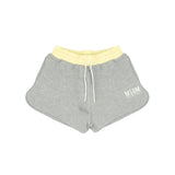 Msgm Kids Short in Felpa Grigio/Limone per Bambine