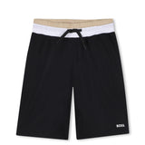 Boss Kids T-Shirt e Bermuda Nero/Beige/Bianco per Bambini