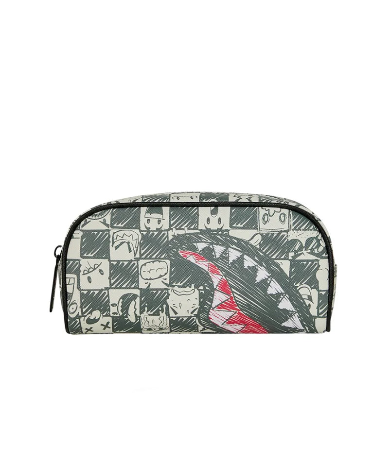 Sprayground Kids Astuccio Emote Check Grigio per Bambini