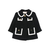 Elisabetta Franchi La Mia Bambina Cappotto Nero per Neonate