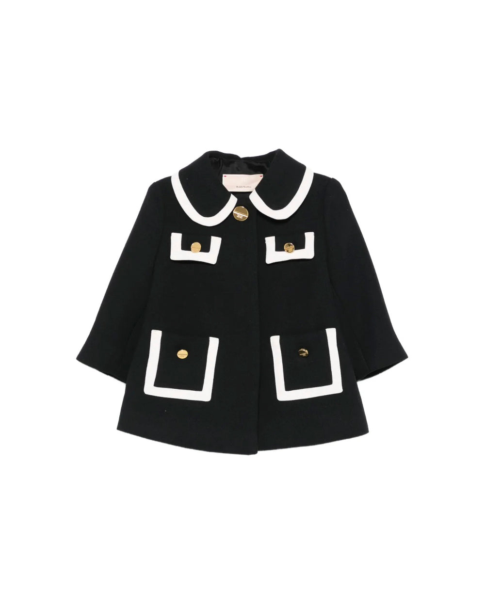 Elisabetta Franchi La Mia Bambina Cappotto Nero per Neonate