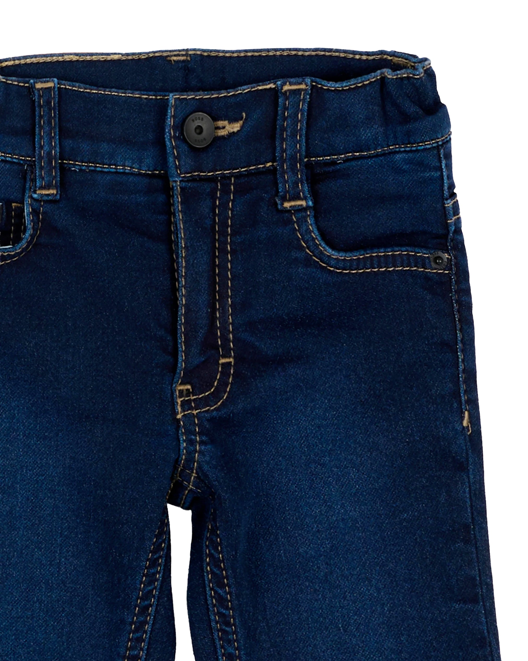 BOSS Kids Jeans Blu Scuro in Denim con Patch Logo per Neonati