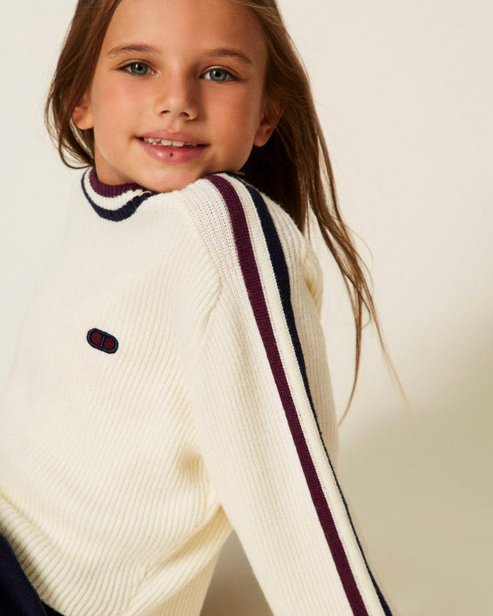 Twinset Kids Maglia Girocollo a Maniche Lunghe per Bambine
