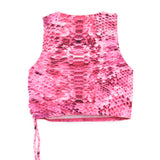 4GIVENESS Copricostume Top Fantasia Rainbow Boa Fucsia per Bambine