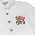 Moschino Kids Abito Svasato Panna con Ruches per Bambine