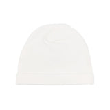 Elisabetta Franchi La Mia Bambina Cappello Avorio con Ricamo Logo e Fiocco a Contrasto per Neonate