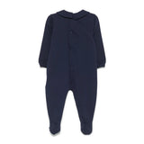 Moschino Kids Navy Blue Teddy Bear Logo Baby Romper