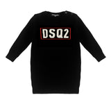 Dsquared2 Kids Abito Nero con Logo DSQ2 per Neonate