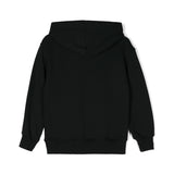 MSGM Kids Felpa Nera con Cappuccio con Stampa per Bambini (retro)