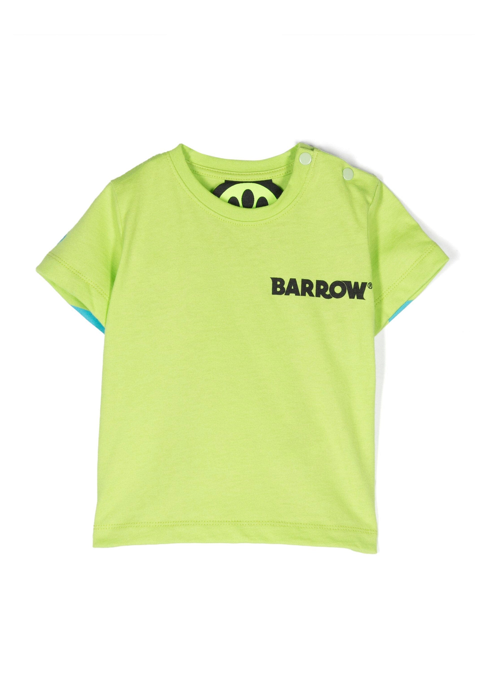 Barrow Kids T-shirt Cedro con Stampa Logo e Smile fronte