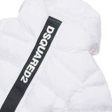 Dsquared2 Kids Piumino Bianco con Cappuccio e Banda Logo per Neonati