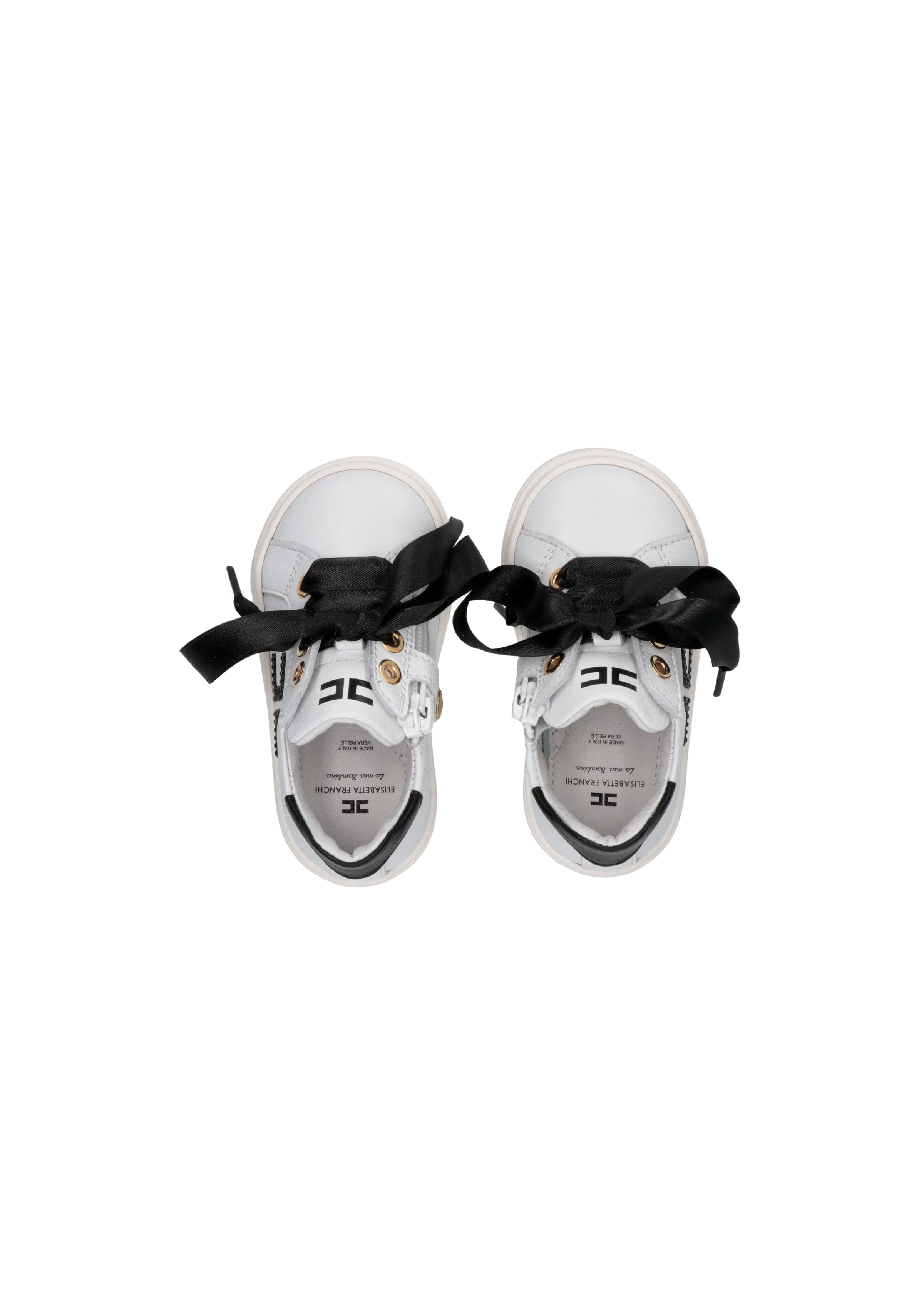 Elisabetta Franchi La Mia Bambina Sneakers Bianco/Nero per Neonate