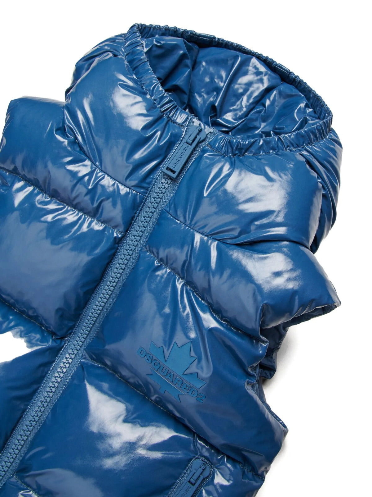Dsquared2 Kids Giubbino Smanicato Puffer Lavagna con Maple Leaf per Bambini