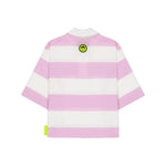 Barrow Kids Polo a Righe Bianco/Rosa per Bambine (retro)