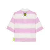 Barrow Kids Polo a Righe Bianco/Rosa per Bambine (retro)