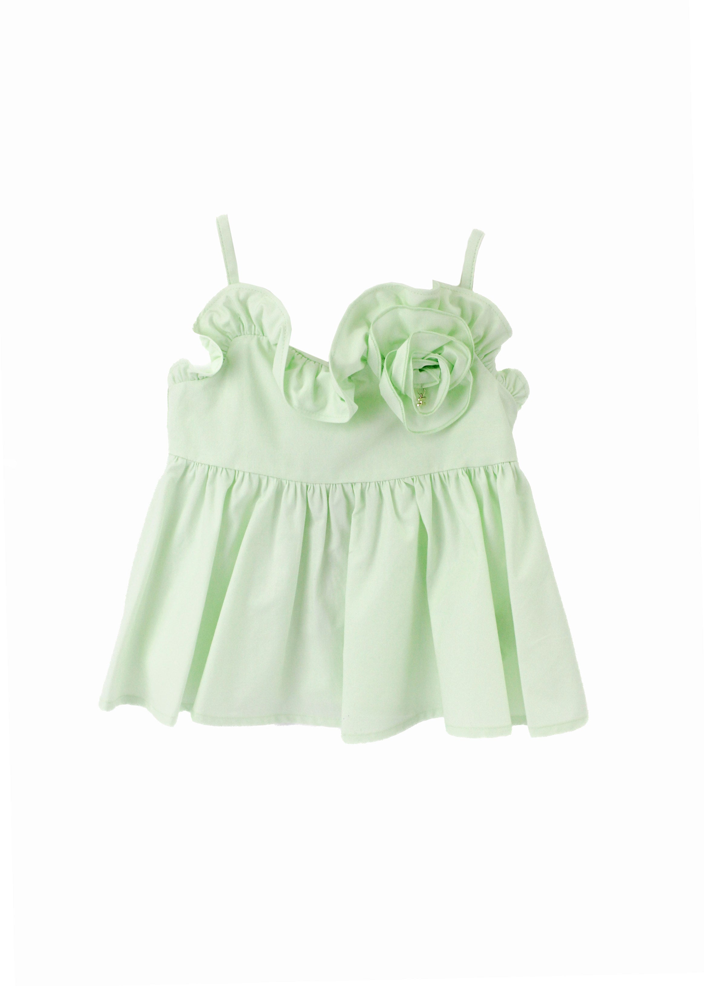 Elisabetta Franchi La Mia Bambina Top con Ruches Menta per Bambine