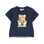 Moschino Kids T-shirt Blu Navy con Stampa Toy per Neonati