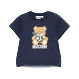 Moschino Kids T-shirt Blu Navy con Stampa Toy per Neonati