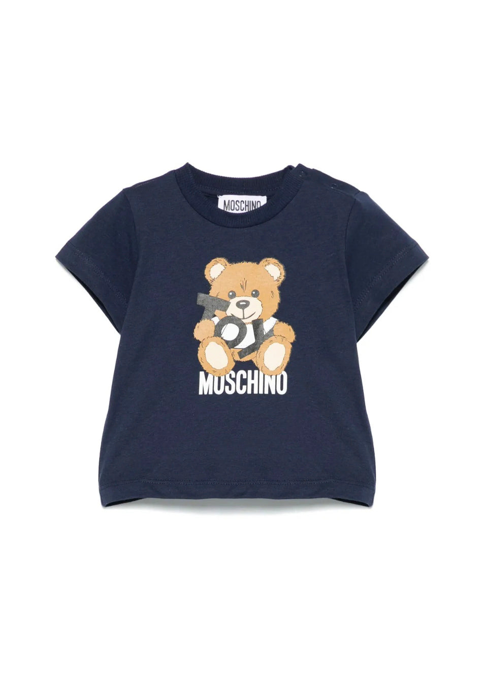 Moschino Kids T-shirt Blu Navy con Stampa Toy per Neonati