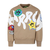 Barrow Kids Felpa Beige con Stampa Logo per Bambini
