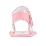 Moschino Kids Sandalo Rosa e Bianco con Fiore Ricamato per Neonate