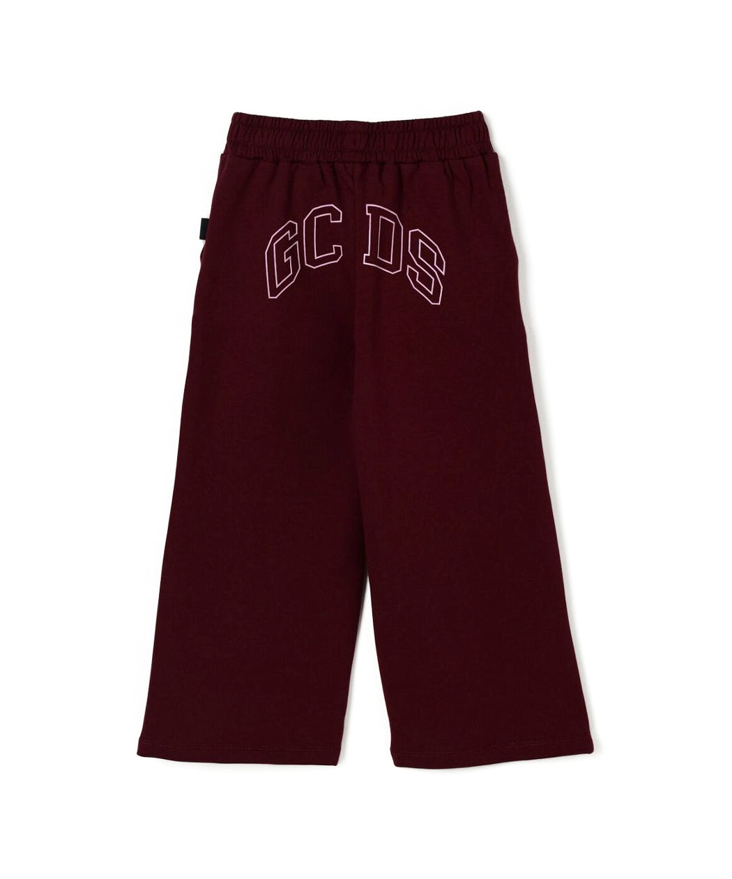 GCDS Kids Pantaloni in Felpa Bordeaux con Logo per Bambine