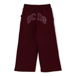 GCDS Kids Pantaloni in Felpa Bordeaux con Logo per Bambine