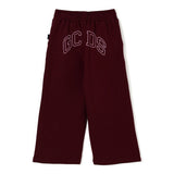 GCDS Kids Pantaloni in Felpa Bordeaux con Logo per Bambine