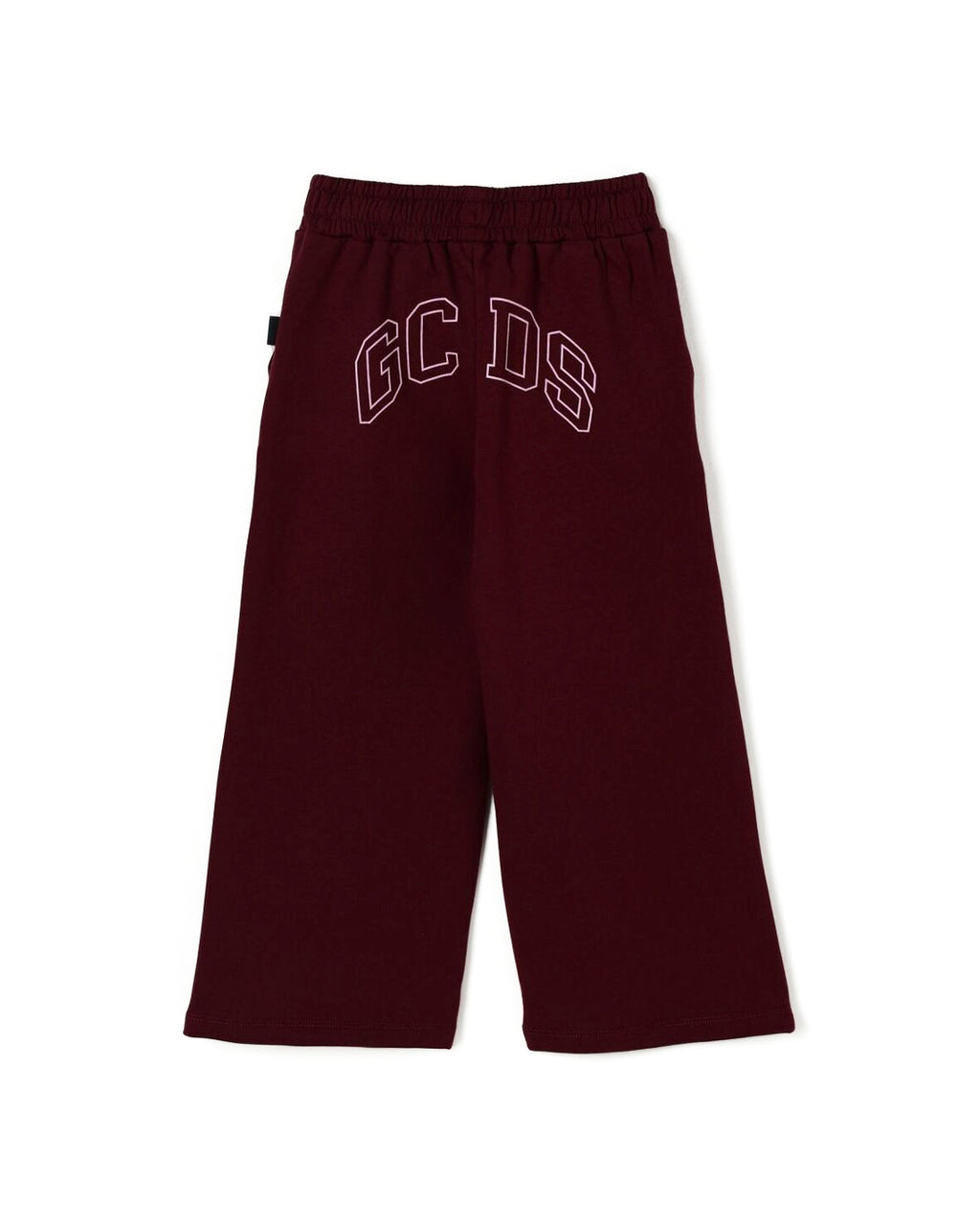 GCDS Kids Pantaloni in Felpa Bordeaux con Logo per Bambine
