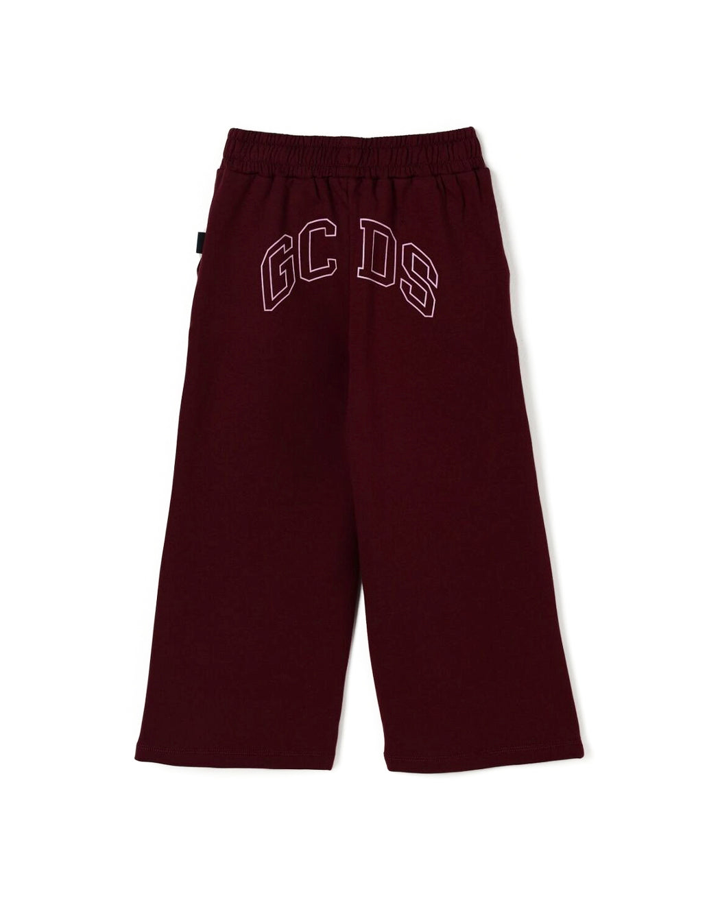 GCDS Kids Pantaloni in Felpa Bordeaux con Logo per Bambine