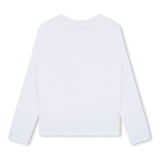 Michael Kors Kids T-shirt Lunghe Maniche Bianca con Logo per Bambine (retro)