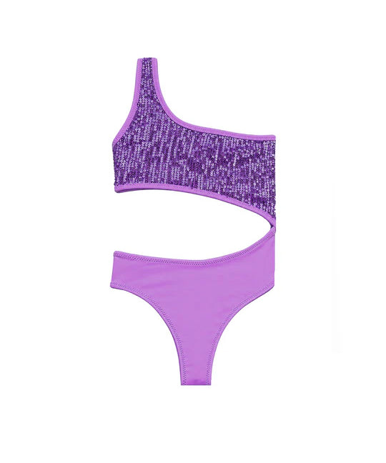 4giveness Kids Costume Intero Lilla con Pailettes per Bambine