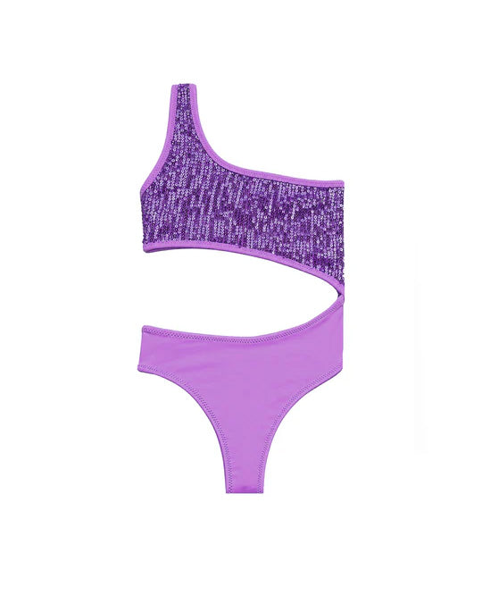 4giveness Kids Costume Intero Lilla con Pailettes per Bambine