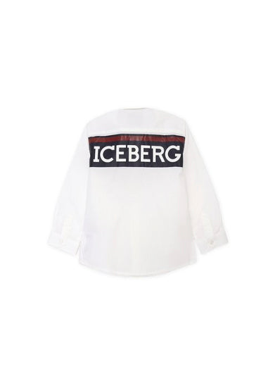 Iceberg Kids Camicia Bianca con Banda Logo per Neonati