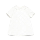Elisabetta Franchi La Mia Bambina Cream All-Over Rhinestone Dress for Babies