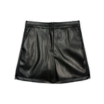 Twinset Kids Short Effetto Pelle Nera per Bambine