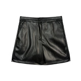Twinset Kids Short Effetto Pelle Nera per Bambine