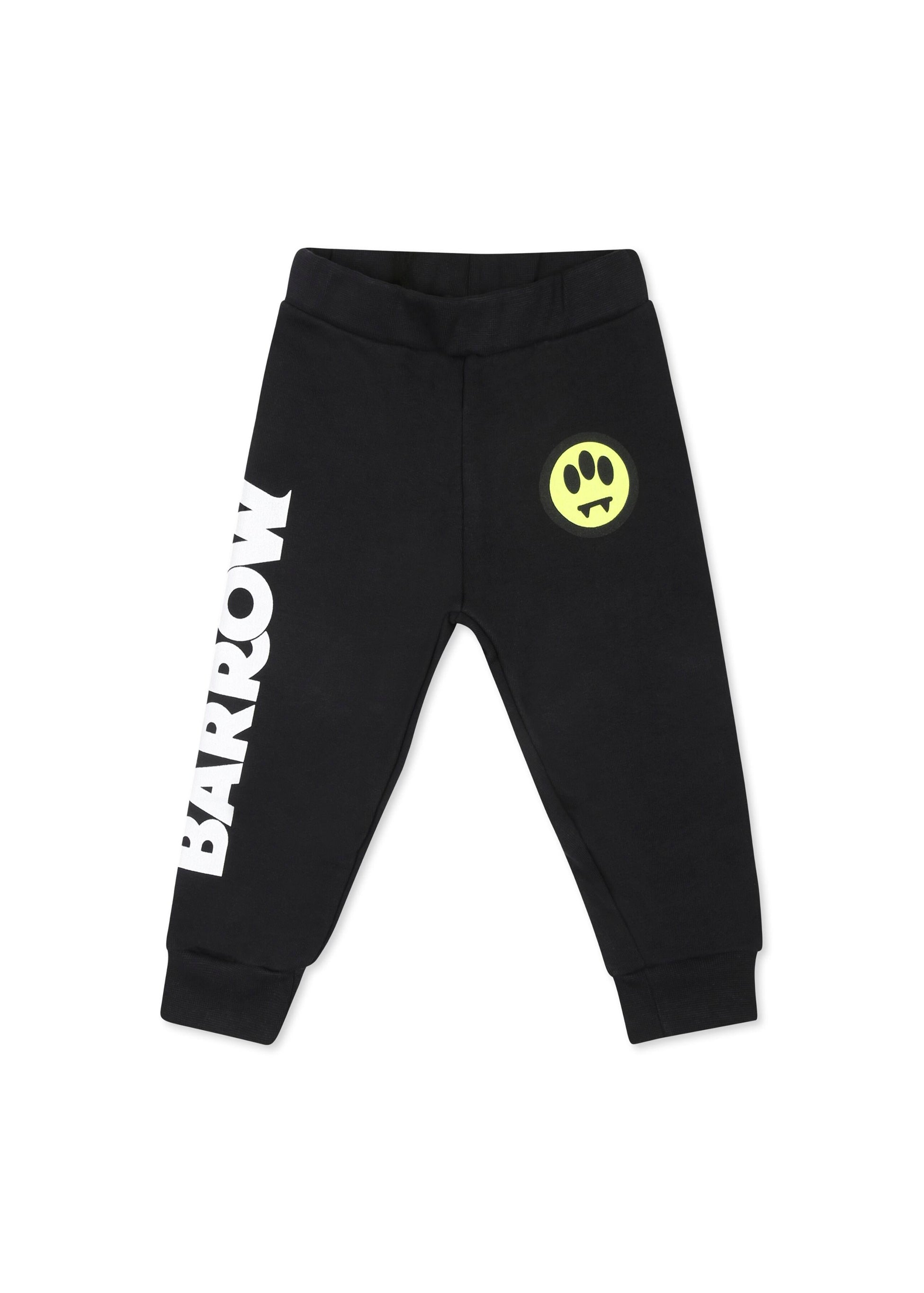 Barrow Kids Pantaloni Neri in Felpa con Stampa Logo per Neonati