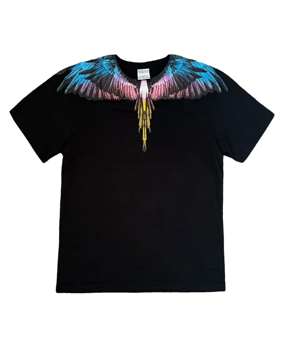 Marcelo Burlon County of Milan Kids T-Shirt Nero con Stampa per Bambini