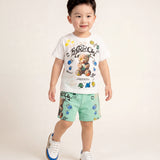 Moschino Kids Sneaker Bianco e Azzurro con Logo Teddy per Neonati