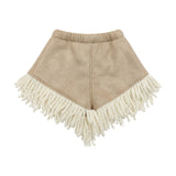 CoCò et Mamà Kids Shorts Frange Beige per Bambine