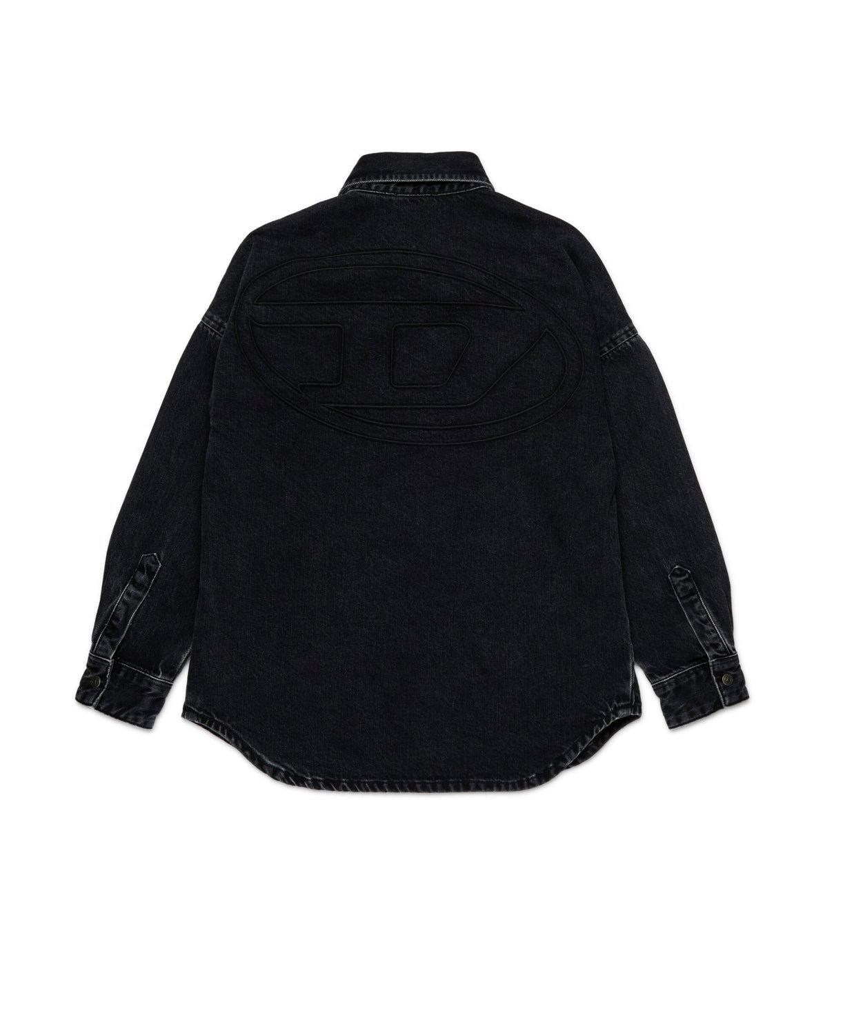 Diesel Kids Camicia Denim Nera con Oval D per Bambini