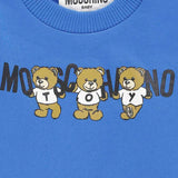 Moschino Kids Bluette Sweatshirt with Teddy Bear Logo for Newborns