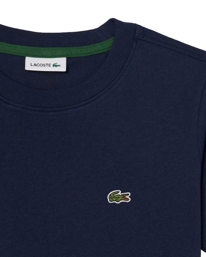 Lacoste Kids T-Shirt Blu con Ricamo Logo Unisex