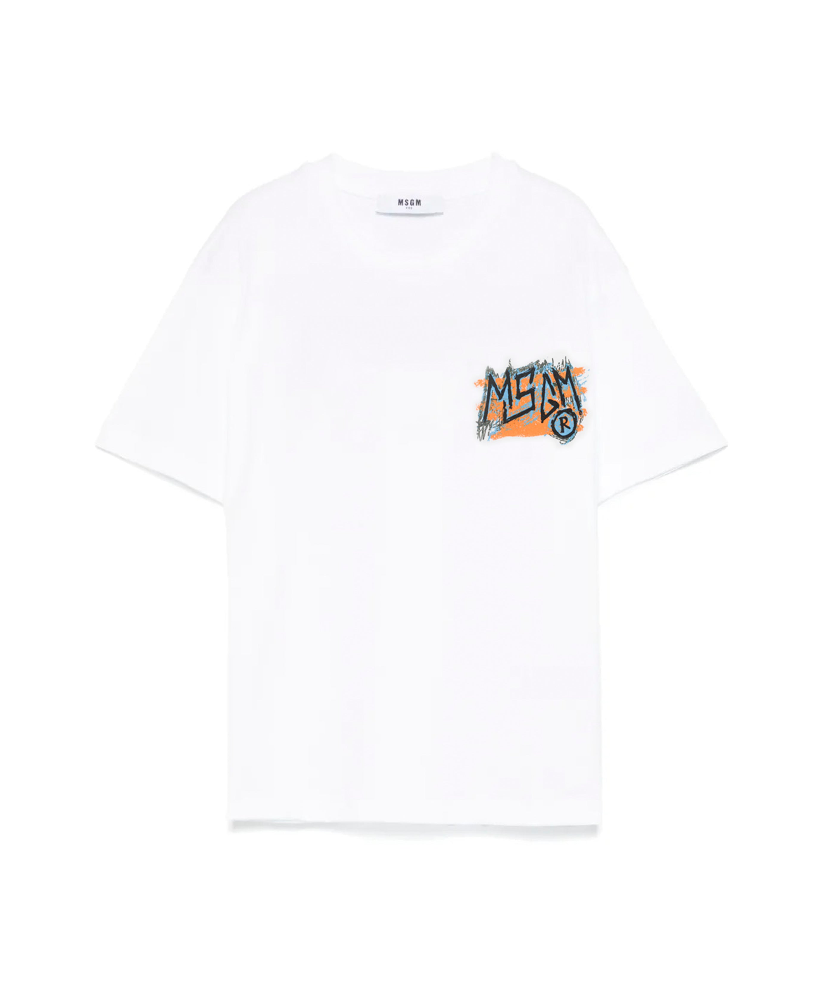MSGM Kids T-shirt Bianca con Stampa per Bambini fronte
