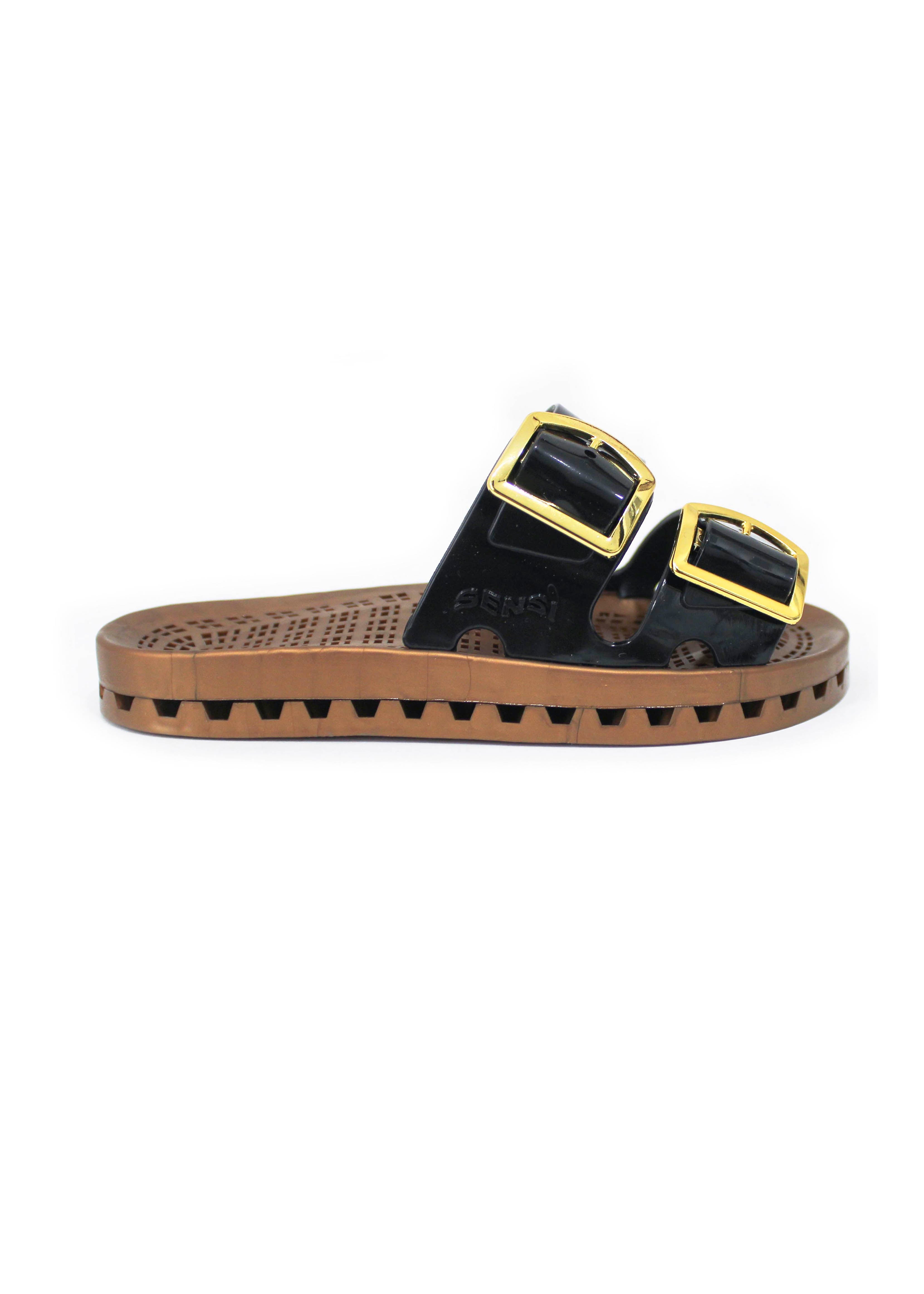 Sensi Kids Prestige Sandalo Nero Doppia Fascia per Bambine